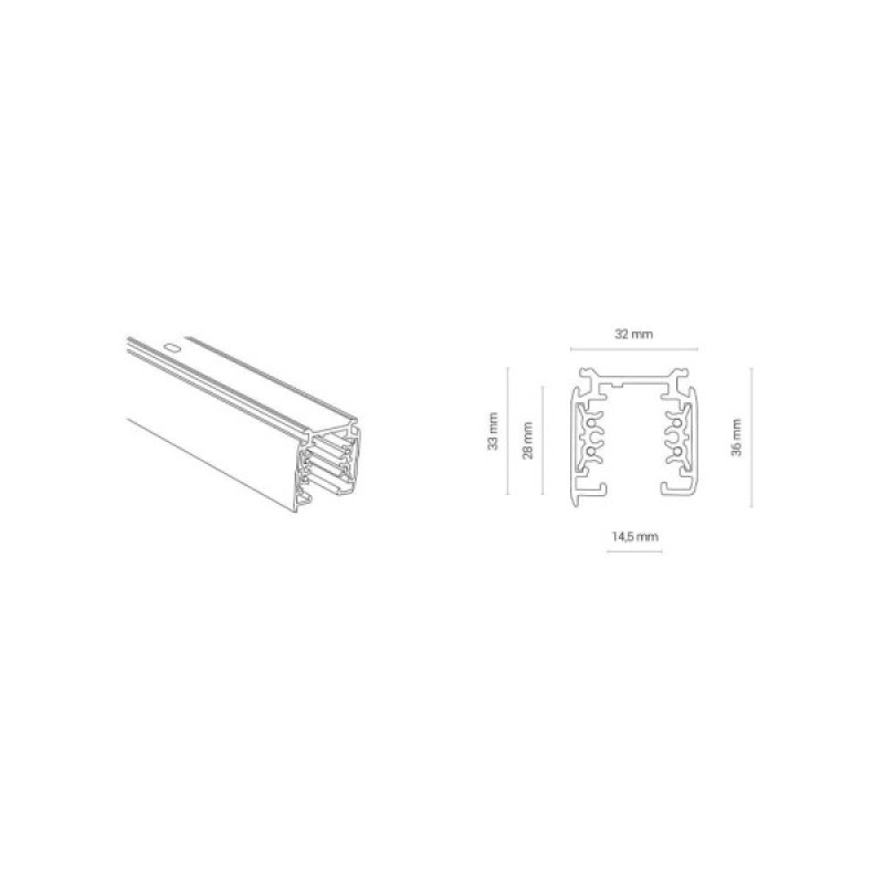 Шинопровод накладной Nowodvorski 38714 Ctls Track 3 Cirtuit 1m IP20 Bl