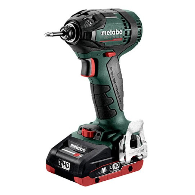 Аккумуляторный ударный гайковерт Metabo SSD 18 LTX 200 BL 200Нм 2x LiHD 4Ач ASC 30-36 (602396800)