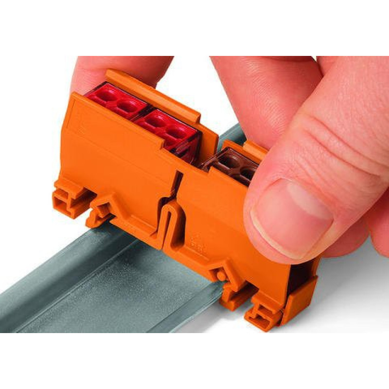 Шестипровідний клемний з'єднувач Wago 773-116 Push Wire® у прозорому корпусі із зеленою кришкою