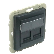 Двойная компьютерная розетка Logus 21975 TIS RJ45 (Cat.5e) (серый)
