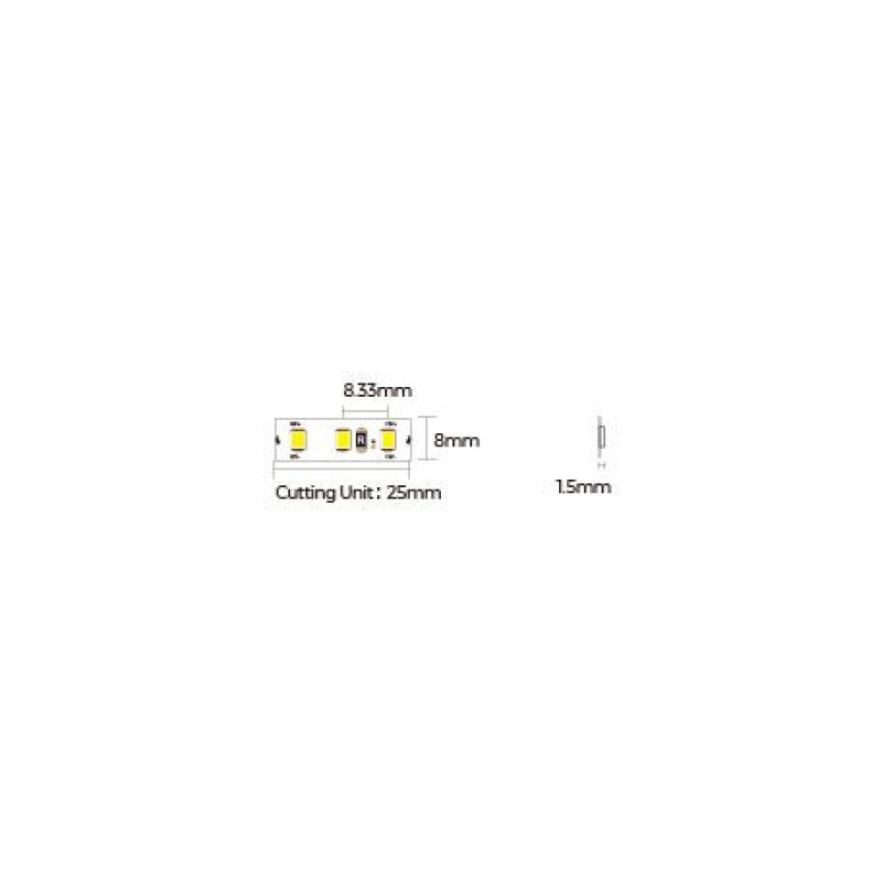 LED лента COLORS 120-2835-12V-IP33 8.8W 805Lm 3000K 5м (DJ120-12V-8mm-WW9)