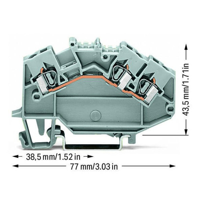 Клемма Wago 780-631 2,5мм² (серая)