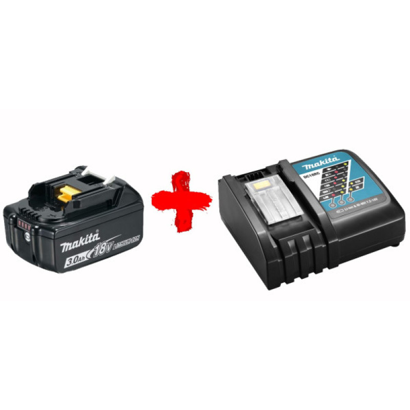 Набор аккумуляторов Makita 191A24-4 Li-ion BL1830B с быстрозарядным устройством Makita DC18RC