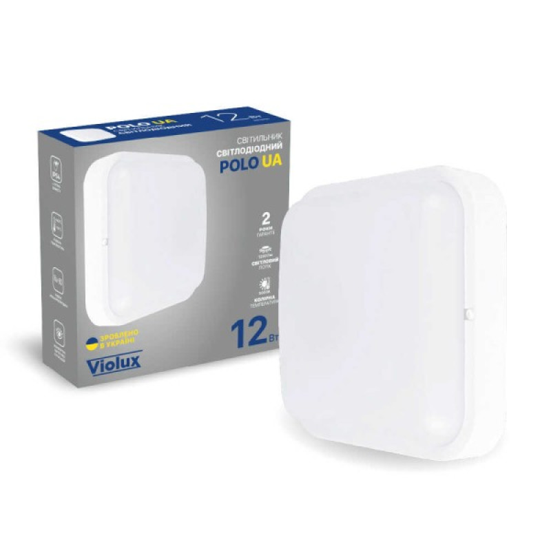 Светильник LED Violux ДББ POLO UA 12W 5000K IP54 картон ( 253431 )