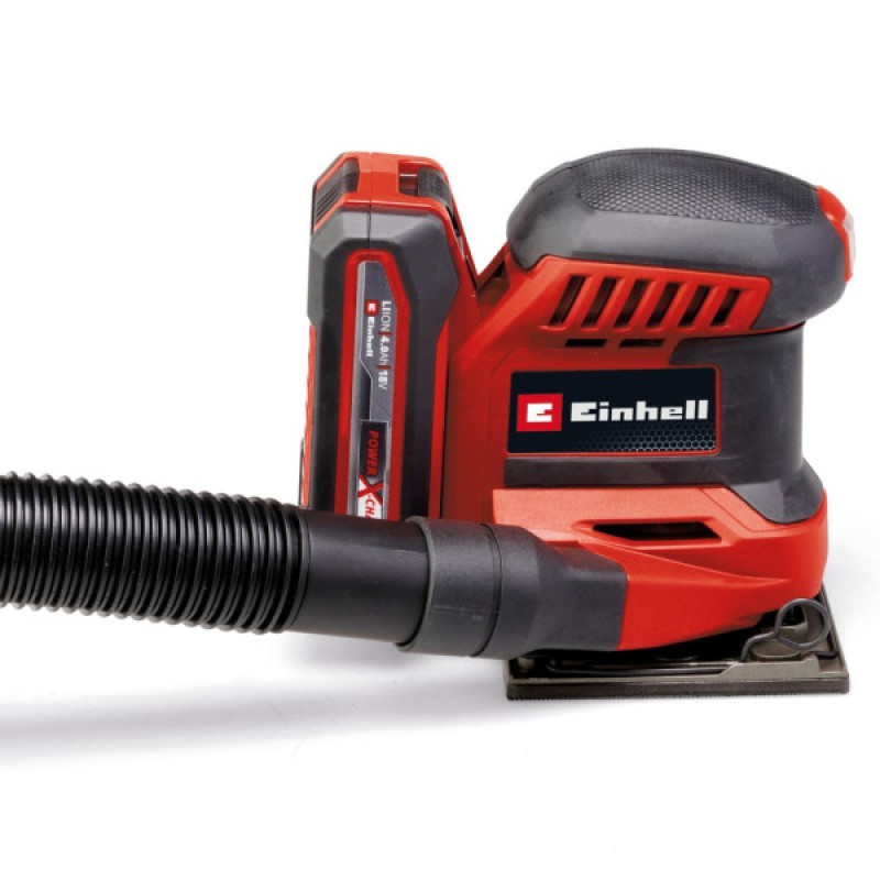 Акумуляторна вібраційна шліфмашина Einhell X-Change 18В 22000об/хв з 3 насадками (4460730)