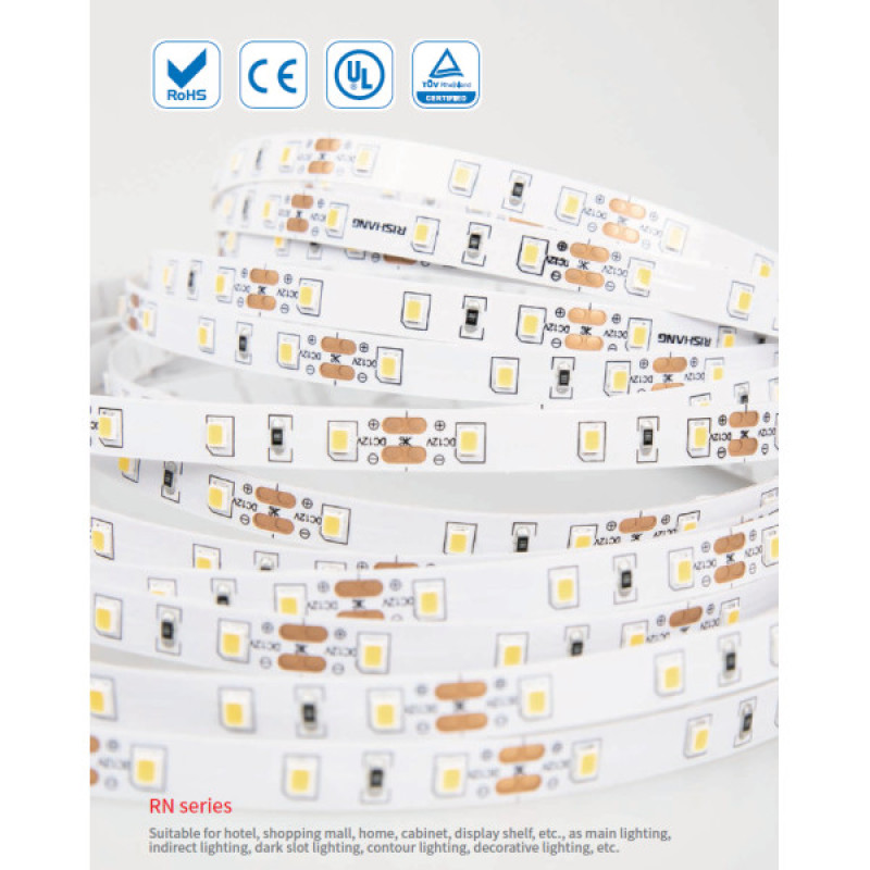 LED стрічка RISHANG 60-2835-12V-IP20 12W 956Lm 3000K 5м (RN0060TA-A-WW)