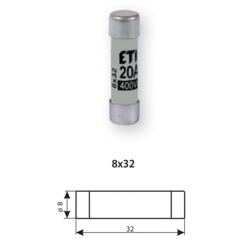 Запобіжник ETI 002610008 CH 8x32 gG 12A 400V