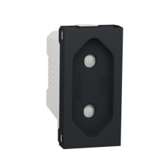 Розетка Schneider Electric Unica New NU303154 со шторками винтовой зажим 1м антрацит