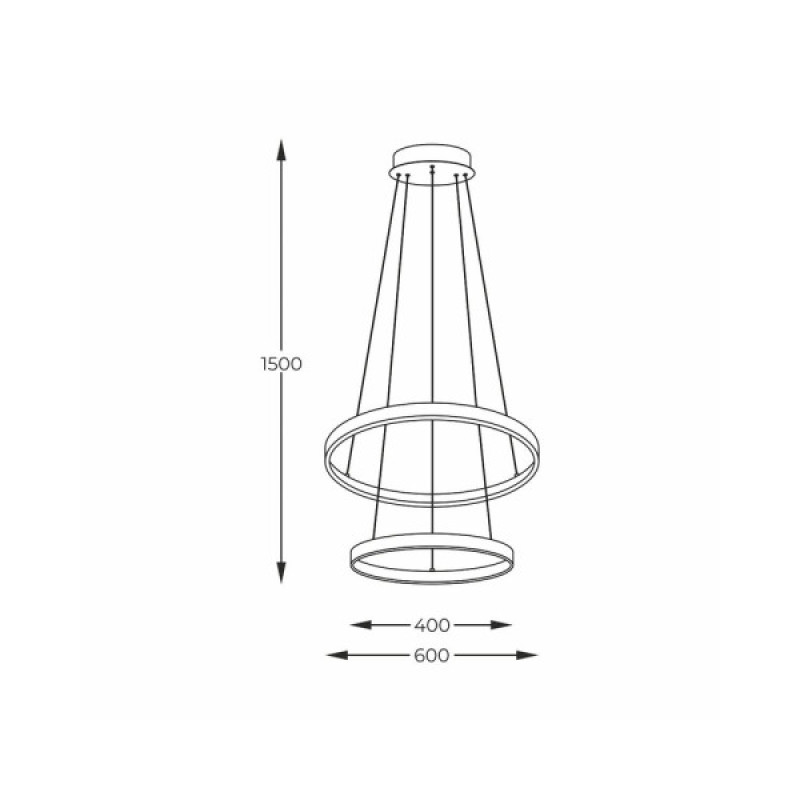 Подвесной светильник Zuma Line 18140GD-2 Breno Led 2x50W 3000K/4000K/6000K 2500Lm IP20 Gold