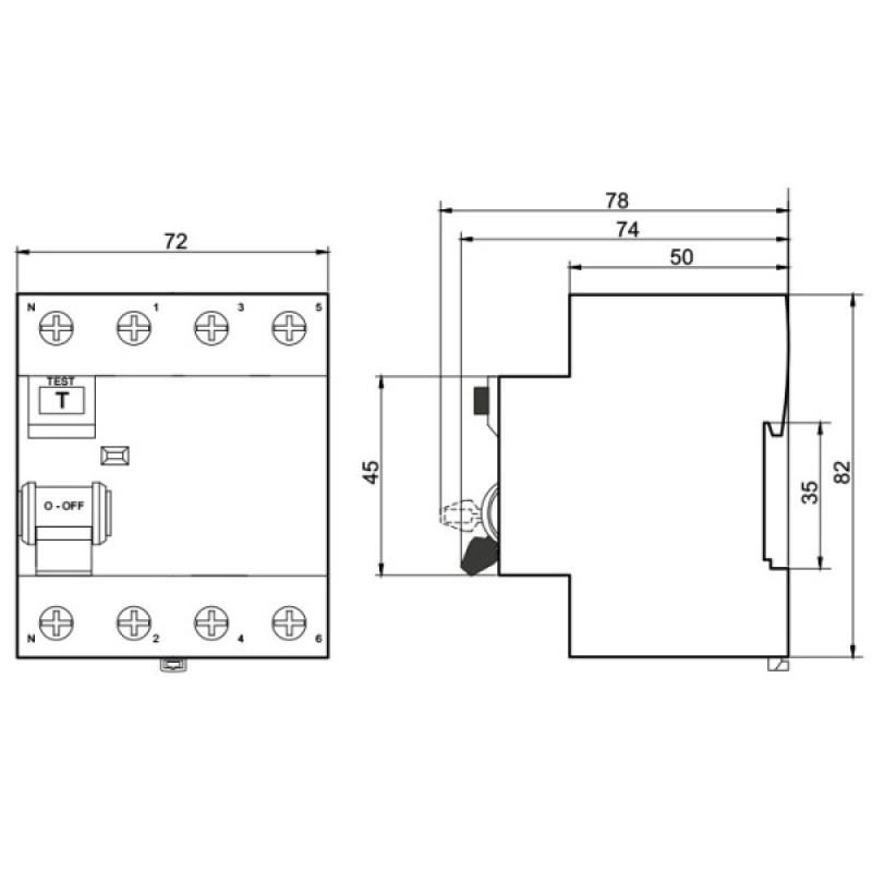 Устройство защитного отключения Promfactor FPR-AC 20А/0,03A 4P АС (FPR4020030AC)