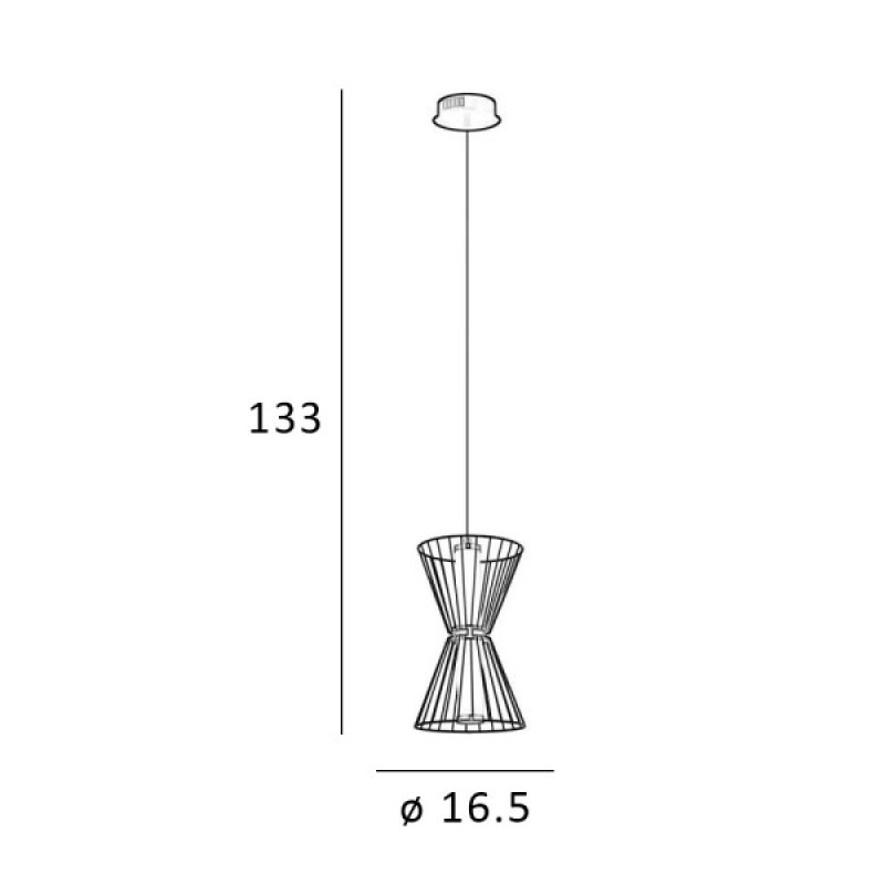 Підвісний світильник, люстра Italux PND-63849-2-BK Sanke LED 2x8W 3000K 380Lm IP20 чорний