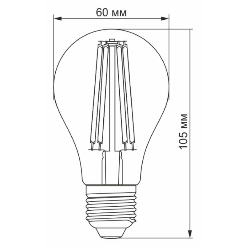 Світлодіодна філаментна лампа Videx Filament A60F E27 10Вт 4100K (VL-A60F-10274)