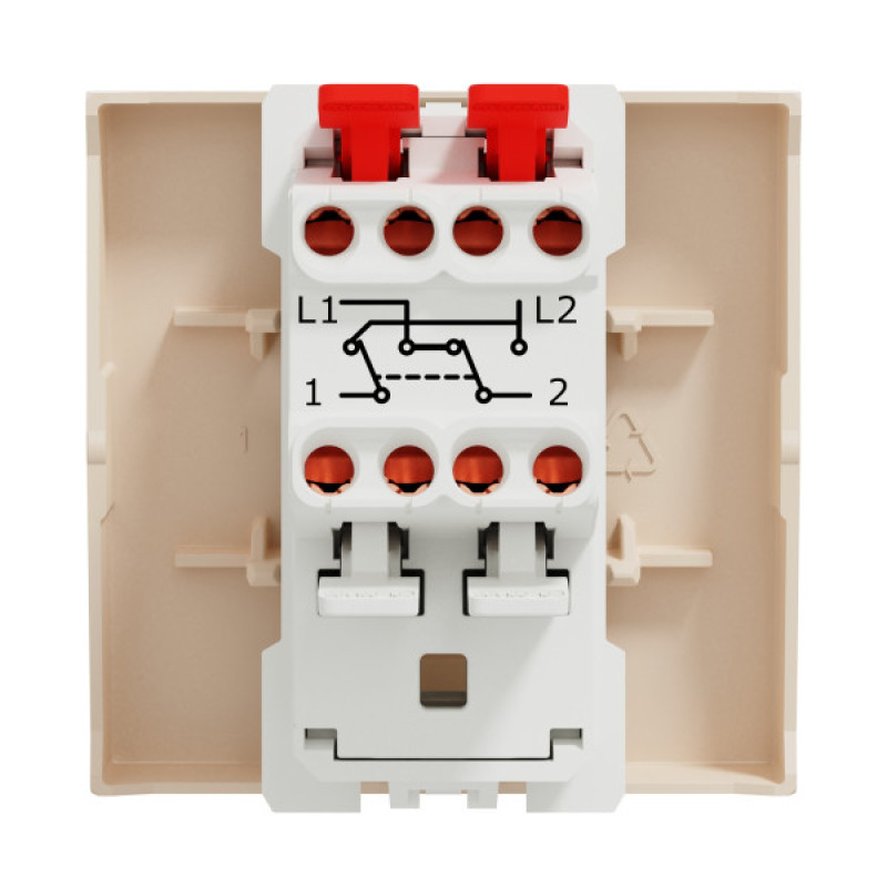 Перехресний вимикач Schneider Electric Unica New NU320544 1-клавішний 10А 2м бежевий