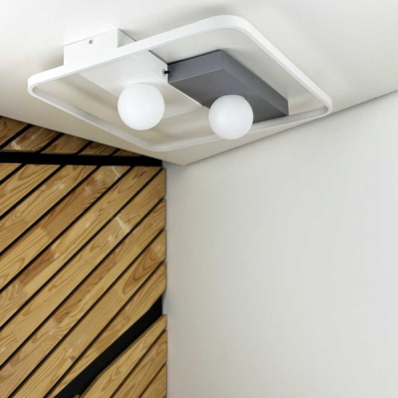 Светильник LED smart PICASSO-S+пульт 85W 3000-5000K IP20 квадрат бело-серый Violux ( 220645 )