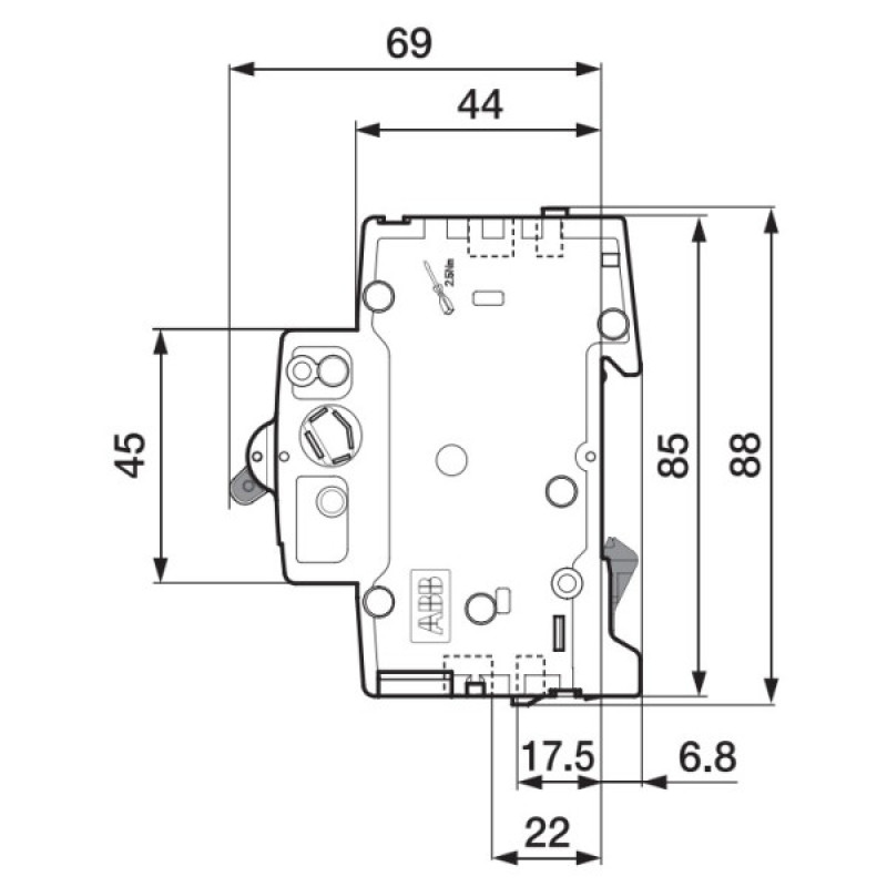 Автоматический выключатель ABB S203-C2 тип C 2А