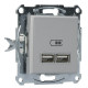 USB розетка Schneider Electric Asfora EPH2700261 (алюміній)