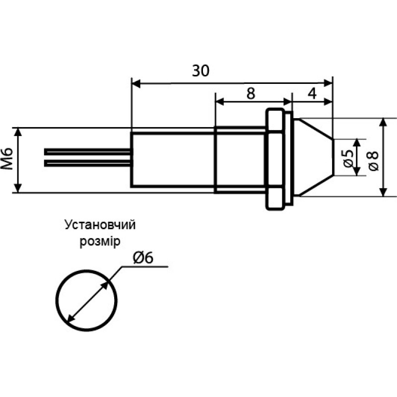 Сигнальная арматура Аско-Укрем AD22C-6 24В AC/DC желтая (A0140030094)