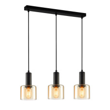 Подвесной светильник, люстра Italux PND-65342-3-BK+AMB Santia E27 3x40W IP20 черный