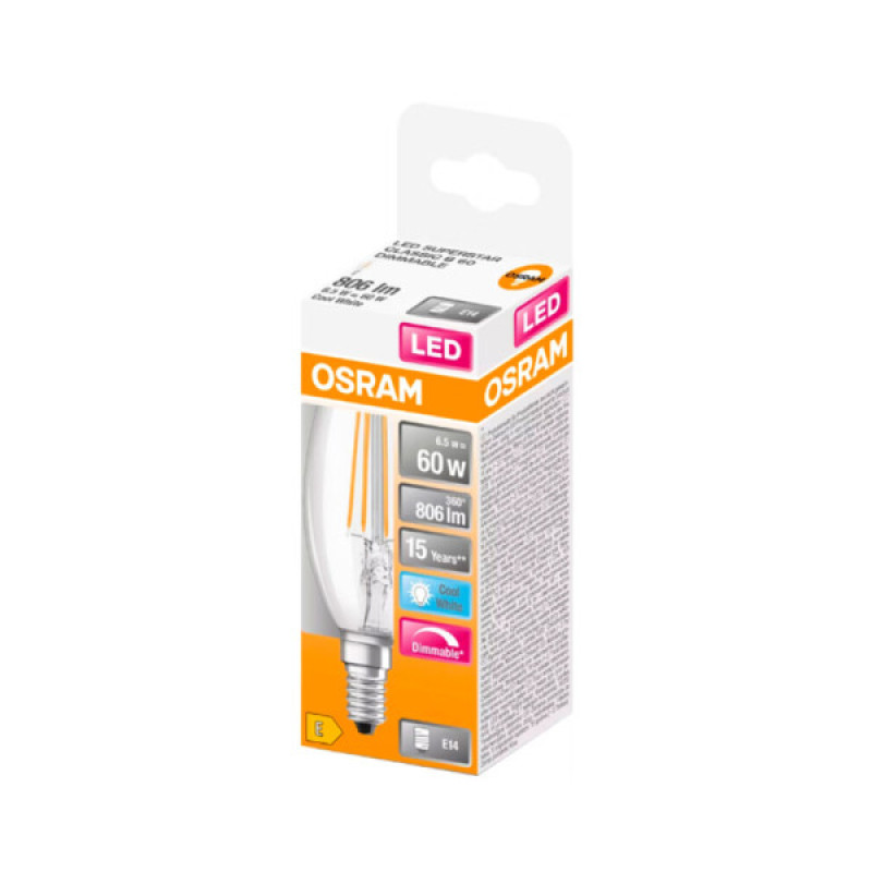 Світлодіодна лампочка Osram 4058075750005 LED Filament E14 1x6.5W 4000K 806Lm IP20