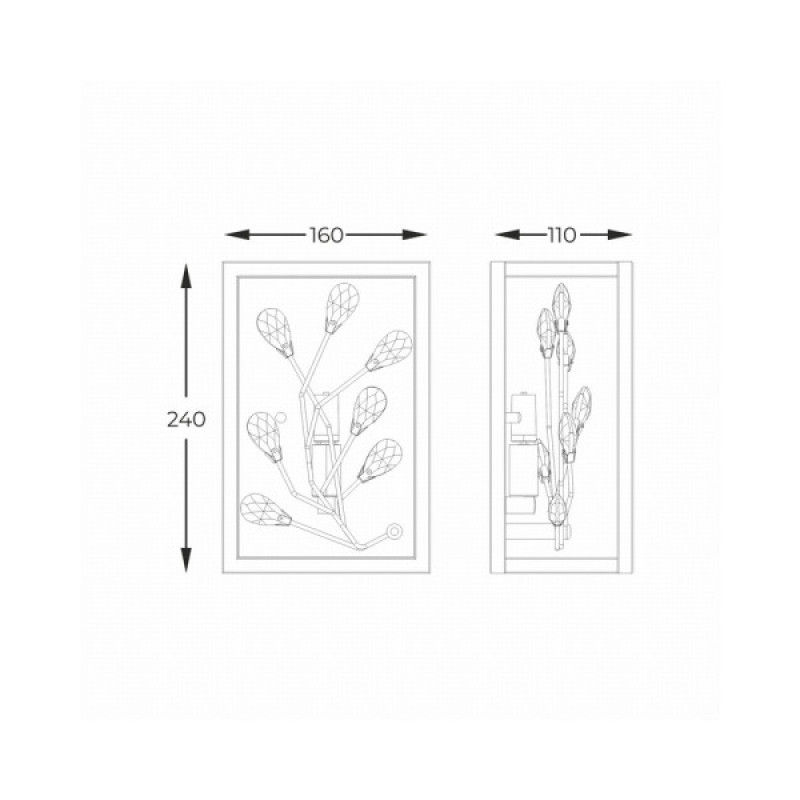 Бра, настенный светильник Zuma Line W0578-01A-B5TF Spring G9 1x33W IP20 Bk