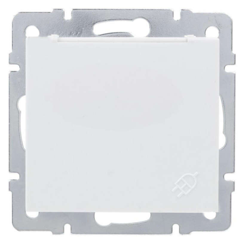 Розетка Lezard Rain (703-0288-123B) с крышкой с з/к ПБТ (белая)