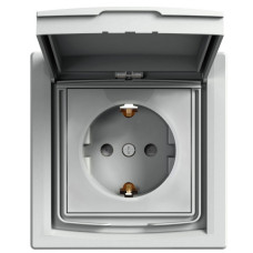 Розетка Schneider Electric Asfora EPH3100361 с заземлением и с шторками (алюминий)