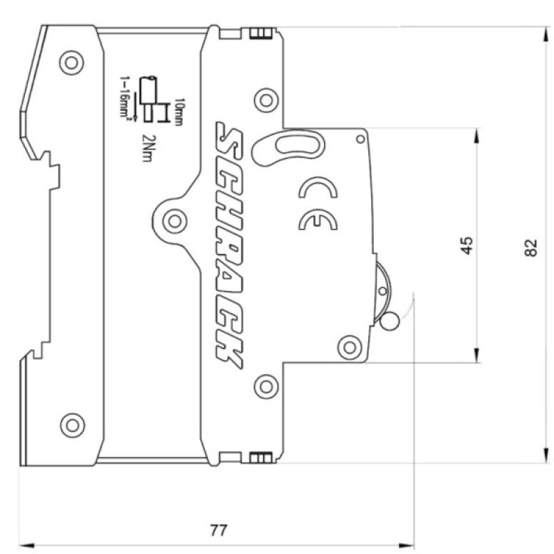 Автоматический выключатель Schrack AM418510 4,5кА 10А 1P+N х-ка B