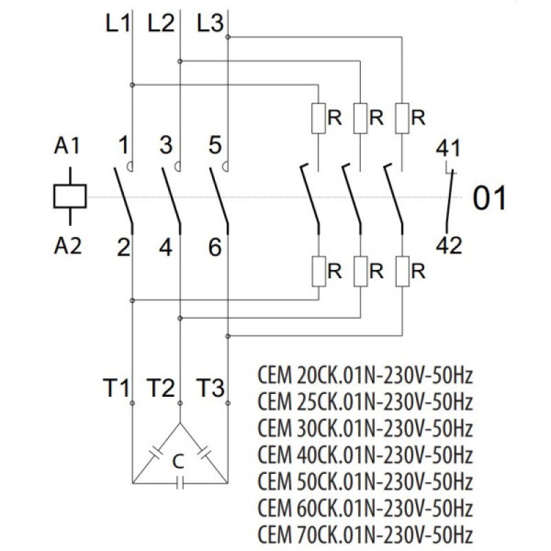 Контактор ETI 004643825 CEM CK 70.01N (70 кВАр 400-440V)