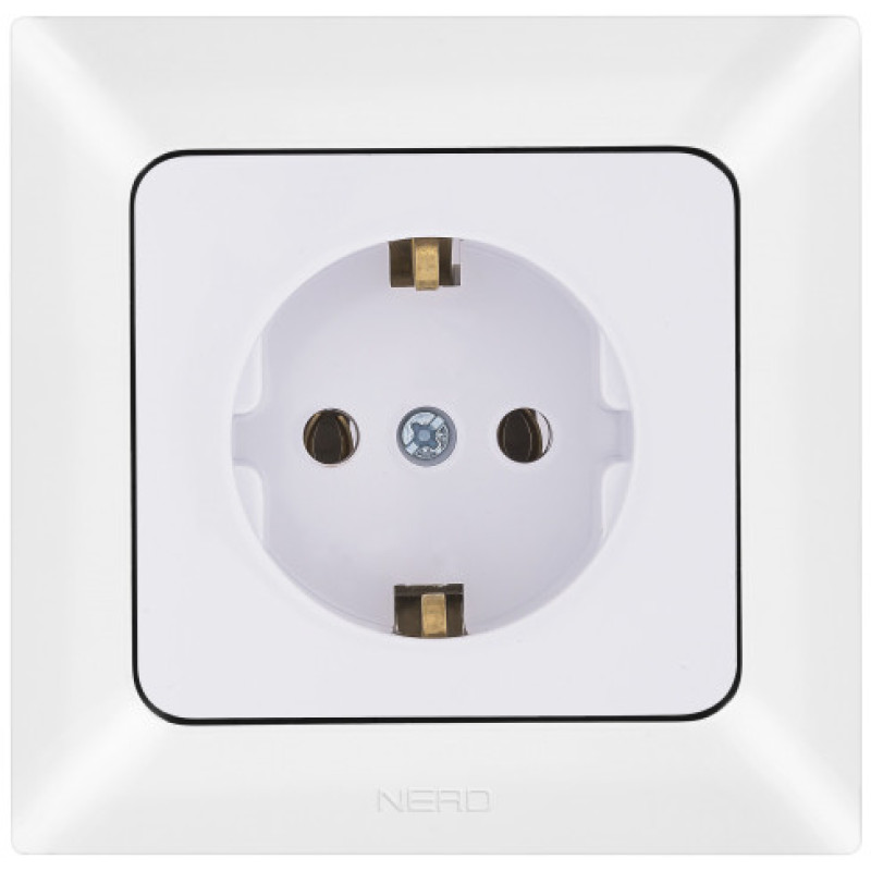 Розетка NE-AD ARAS 93-110-08 с з/к белая