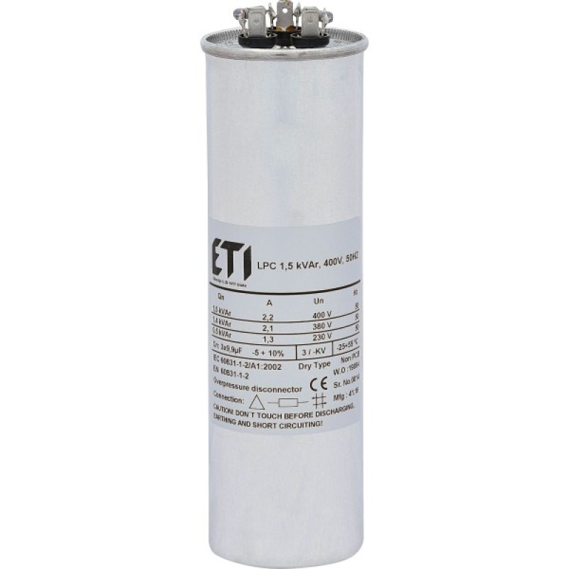 Конденсатор ETI 004656701 LPC 1.5kVAr (400V)