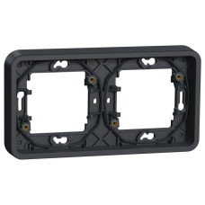 Горизонтальная 2-постовая рамка Schneider Electric MUR34101 IP55 (черный)