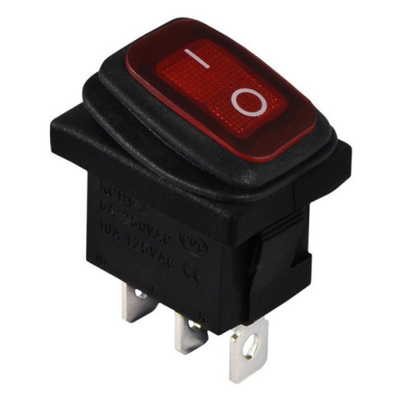Переключатель TNSy KCD1-2-101WN R/B с подсветкой IP65 красный (TNSy5500695)