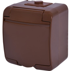 Розетка одноместная Eti Hermetics RHE-1s-KR с з/к IP54 коричнневая (4668050)