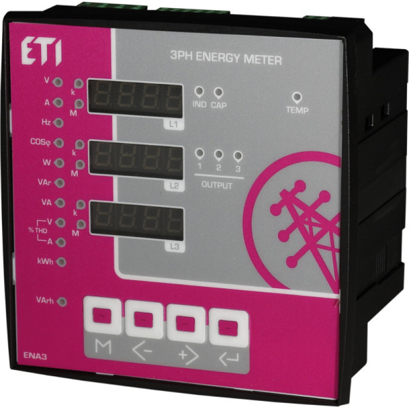 Трифазний аналізатор мережі ETI 004656578 ENA3 (144x144мм 3x400+N)