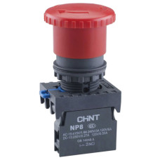 Кнопка грибок Chint NP8-01ZS/14 1NC Ø40мм с фиксацией красная IP65 (667210)
