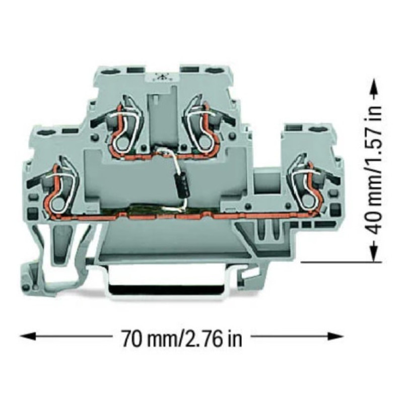 Дворівнева клема Wago 870-540/281-410 з діодом CIRCUIT 1