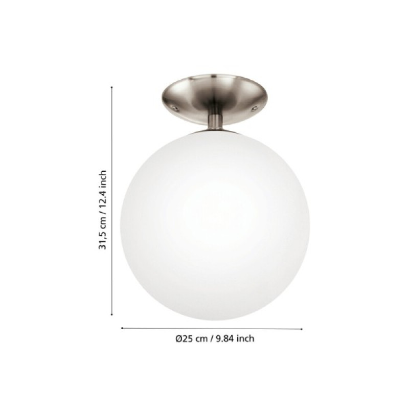Потолочный светильник Eglo 91589 Rondo E27 1x60W IP20 никелевый
