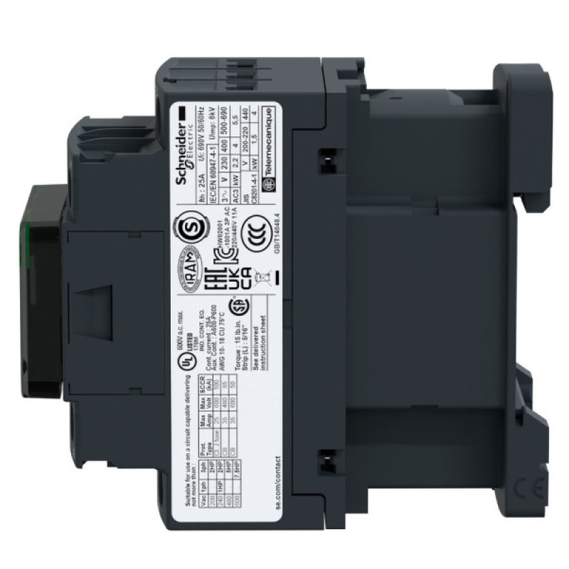 Контактор Schneider Electric LC1D18BL 3Р 18A НО+НЗ 24В DC (2,4Вт расширенный)