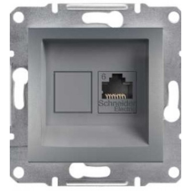 Розетка компьютерная 6 UTP без рамки сталь Asfora, EPH4700162