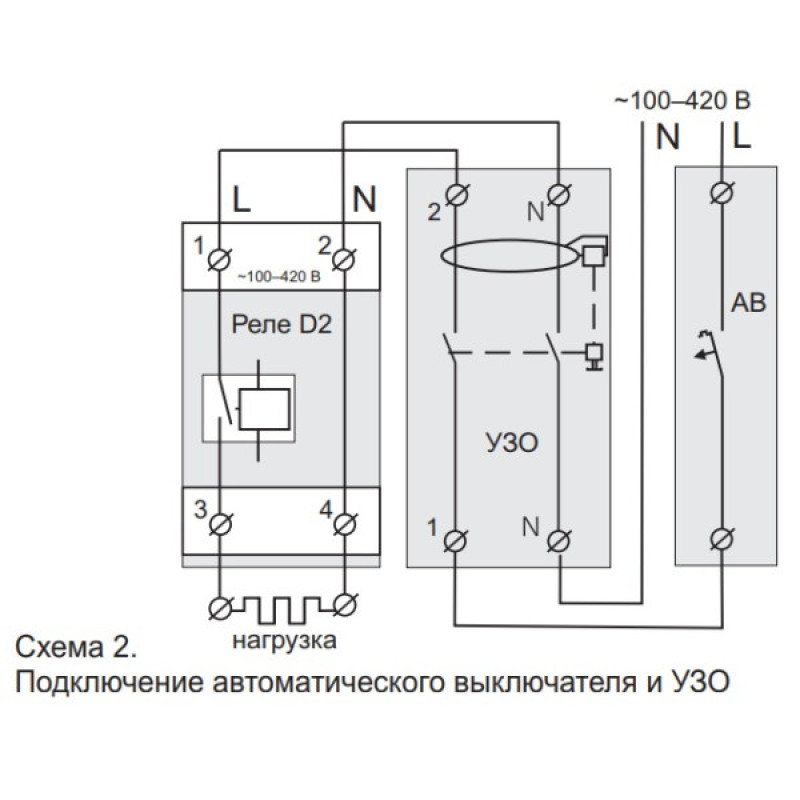 Реле напряжения Zubr D2-63 red 63А с красной индикацией