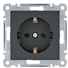 Розетка Hager WL1053 Lumina 16А/230В с з/к (черная)