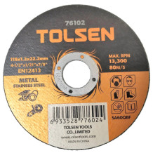 Отрезной диск по металлу/нержавейке Tolsen (76102) 115х1.2х22.2мм
