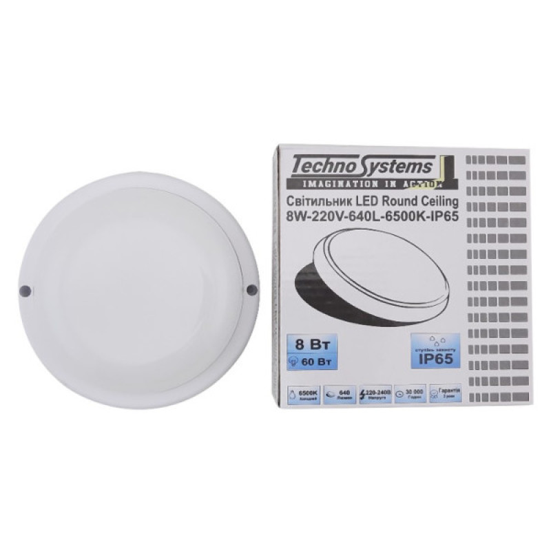 Светильник TNSy LED Round Ceiling 8W-220V-640L-6500K-IP65 (TNSy5000508)