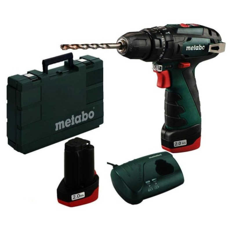 Аккумуляторная ударная дрель-шуруповерт Metabo PowerMaxx SB 10,8В 2xLi-Power 2,0Ач 0-360/0-1400 об/мин LED (600385500)