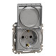Розетка Schneider Electric Sedna Design & Elementsс заземлением шторками и крышкой алюминий SDD113024