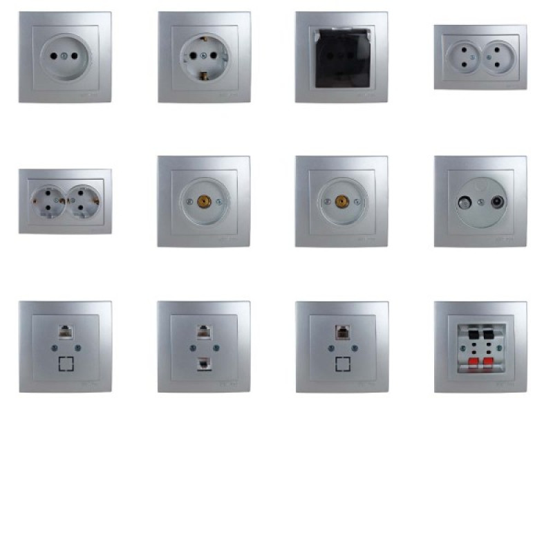 Розетка Nilson Touran срібло комп'ютерна 2-на CAT5e RJ45 ( 24131046 )