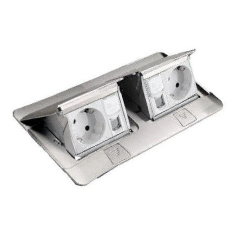 Лючок с выдвижным блоком Legrand 54012 6М (алюминий)