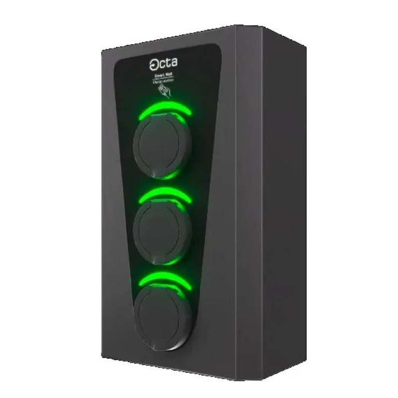 Комерційна зарядна станція Octa Energy SW366-S22-S22-S22 Smart Wall на 66кВт (розетка 3ф + розетка 3ф + розетка 3ф)