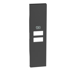Лицевая панель двойной USB розетки Bticino Living Now KG13C на 1 модуль (черная)