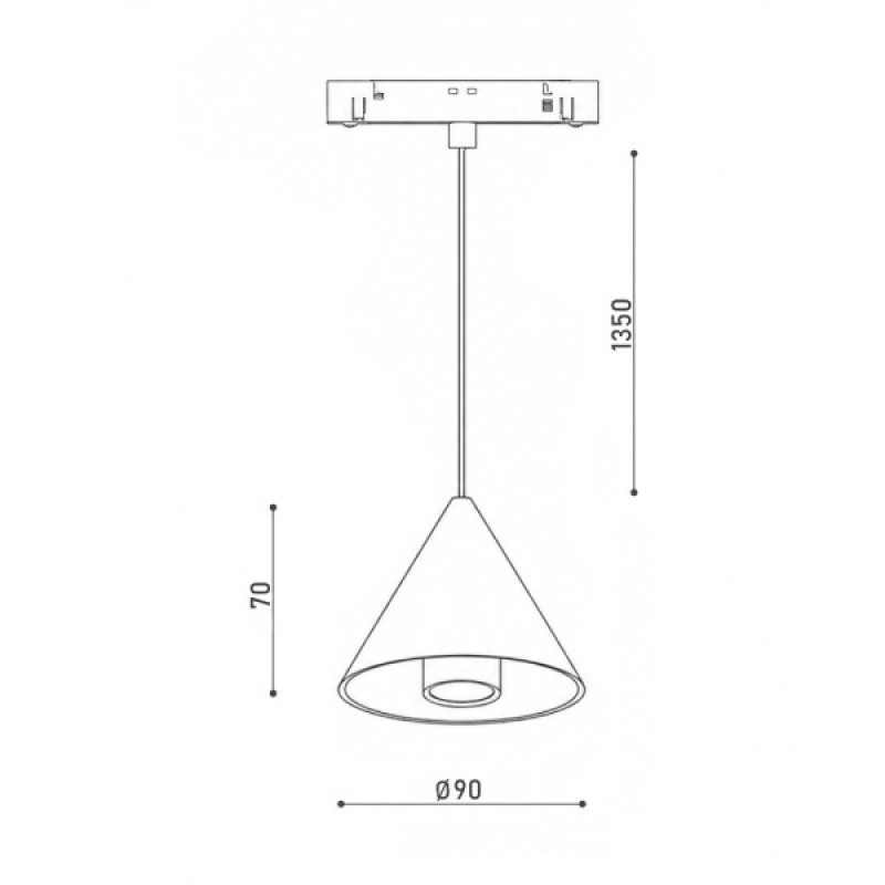 Магнитный трековый светильник Kloodi KDMG-CONE90 6W 4K BK LED 480Lm IP20 черный